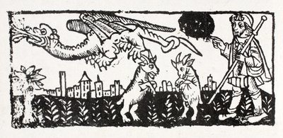 Un dragón, cabras en llamas saltando en el aire, El Camino de Santiago de French School