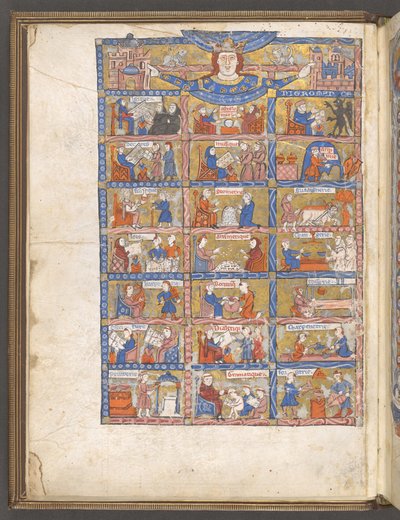 Una miniatura a toda página de las artes y las ciencias de Li Livres dou Tresor de Brunetto Latini de French School