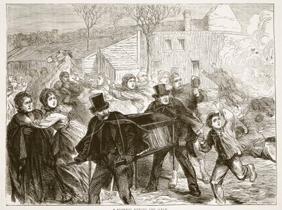 Un funeral durante el asedio, marzo de 1871, ilustración de la Historia de la Guerra entre Francia y Alemania de Cassell, 1870-1871 de French School