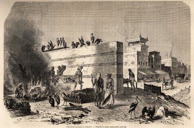 Una escena funeraria en Calcuta de French School
