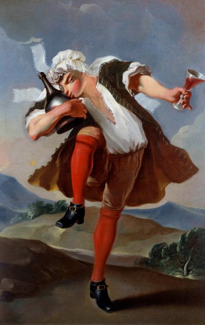Un buen vino. Letrero de comerciante de vino. Pintura anónima alrededor de 1760. París, Museo Carnavalet de French School