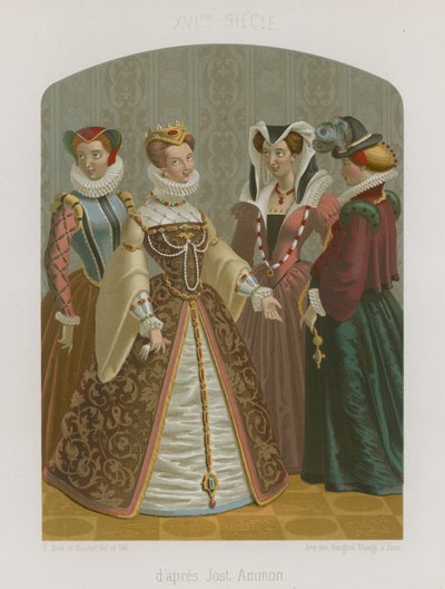 Un grupo de mujeres bien vestidas de French School