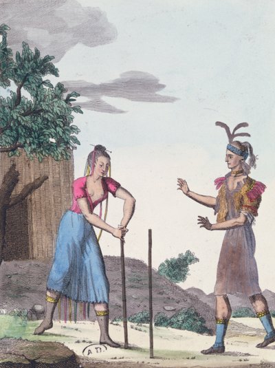 Una ceremonia de matrimonio con los indios Creek, c.1811 de French School