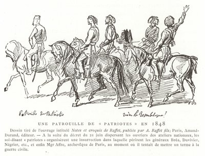 Una patrulla de patriotas, Francia, 1848 de French School