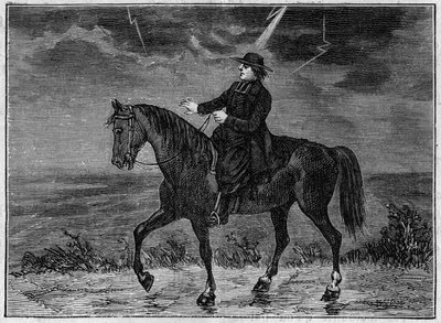 Un sacerdote explotado en su caballo. de French School