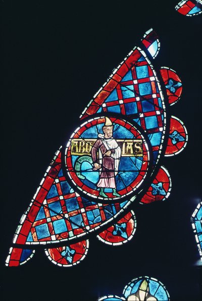 Un profeta, detalle de la ventana rosa norte, c.1223 de French School