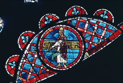 Un profeta, detalle de la ventana rosa norte, c.1223 de French School