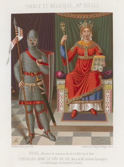 Una reina y un caballero de French School