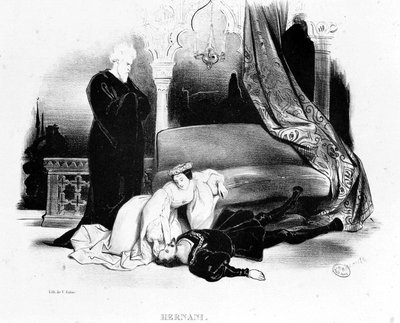 Una escena de Victor Hugo Hernani - en "El Mundo Dramático", c. 1832 de French School
