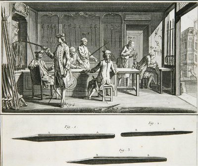 Interior de una tienda de espadas, de la 