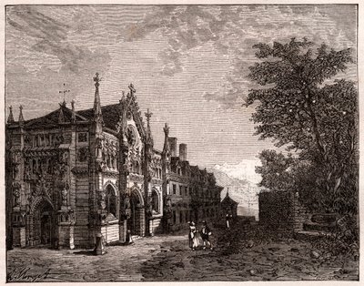 Abadía de Hautecombe - Saboya - grabado en “La France illustrée: géographie, histoire, administración statistique” por V.A. Malt-Brown. 1884 de French School