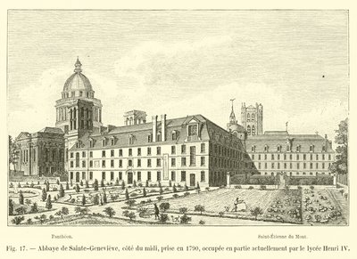 Abadía de Sainte-Genevieve, lado sur, tomada en 1790, actualmente ocupada en parte por el liceo Henri IV de French School