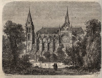 Abadía de Saint-Victor de París, fundada en el siglo XII - grabado en “Histoire de France” por Victor Duruy (1811-1894) - 1882 de French School
