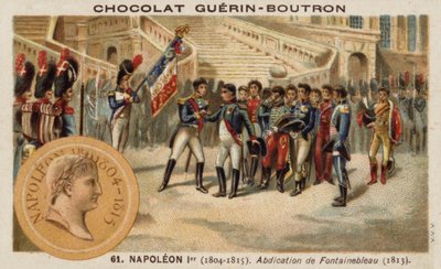 Abdicación de Napoleón en Fontainebleau de French School