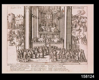 Abjuración de Enrique IV (1553-1610) en St. Denis el 15 de julio de 1593 de French School