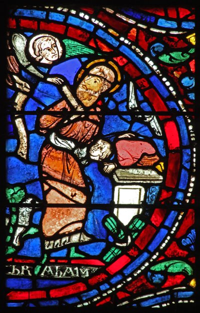 Abraham es interrumpido en su sacrificio de Isaac de French School