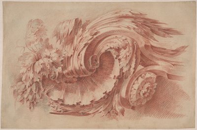 Ornamento de acanto, c.1760 (tiza roja sobre papel) de French School