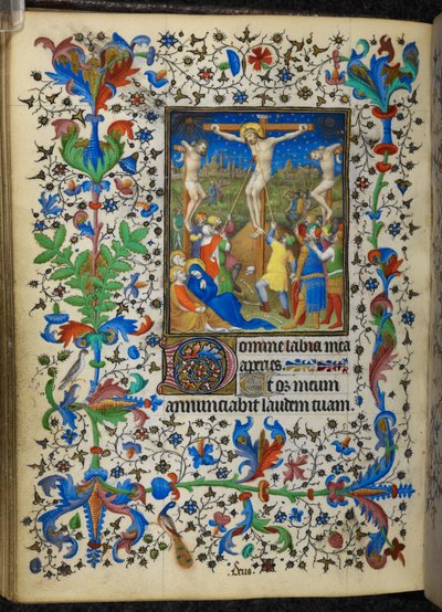 Agregar 16997 f.153v Crucifixión, de Chevalier Hours, c.1420 (vitela) de French School