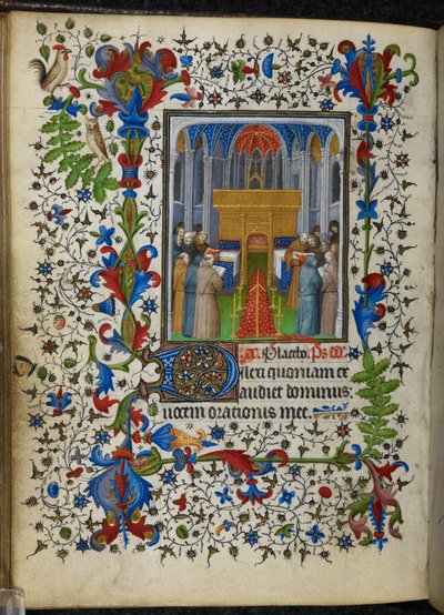 Añadir 16997 f.171v Oficios de difuntos (Vísperas) de las Horas del Caballero, c.1420 (vitela) de French School
