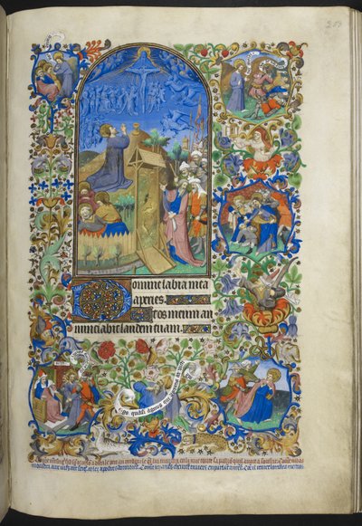 Añadir Ms 18850 f.208r, Horas de la Pasión: Agonía en el Huerto, con escenas adicionales en el borde, del Libro de Horas (Las Horas de Bedford) c.1410-30 (tinta, color y oro sobre vitela) de French School