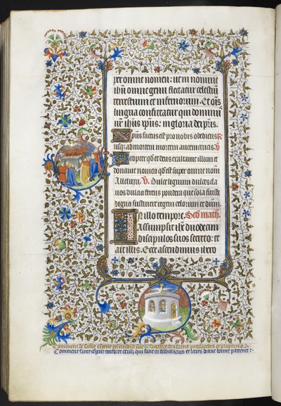 Add Ms 18850 f.281v Book of Hours (The Bedford Hours) c.1410-30 (tinta, color y oro sobre vitela) de French School