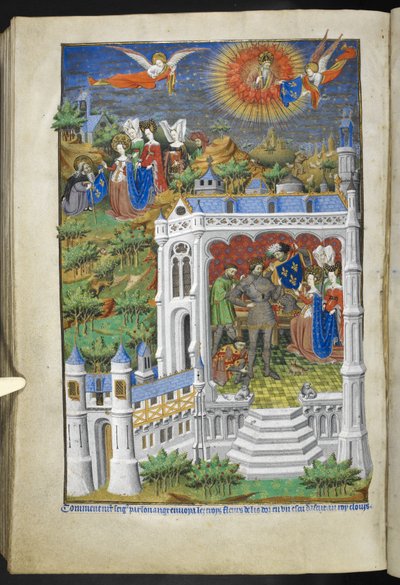 Añadir Ms 18850 f.288v, Legend of the Fleurs de Lys, from Book of Hours (The Bedford Hours) c.1410-30 (tinta, color y oro sobre vitela) de French School