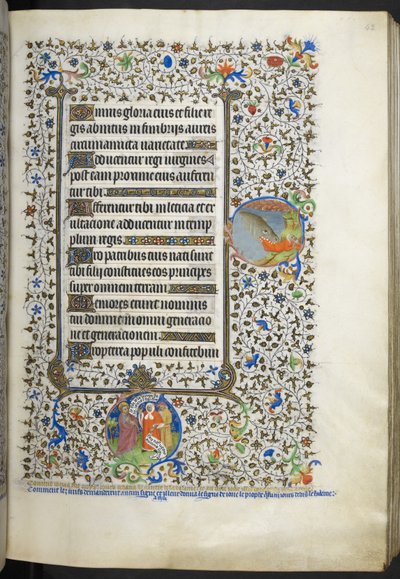 Add Ms 18850 f.42r Book of Hours (The Bedford Hours) c.1410-30 (tinta, color y oro sobre vitela) de French School