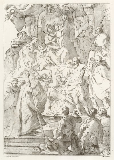 Adoración de la Virgen y el Niño de French School
