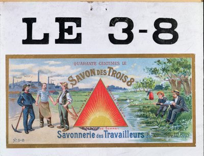 Anuncio de jabón marca 3x8, finales del siglo XIX de French School