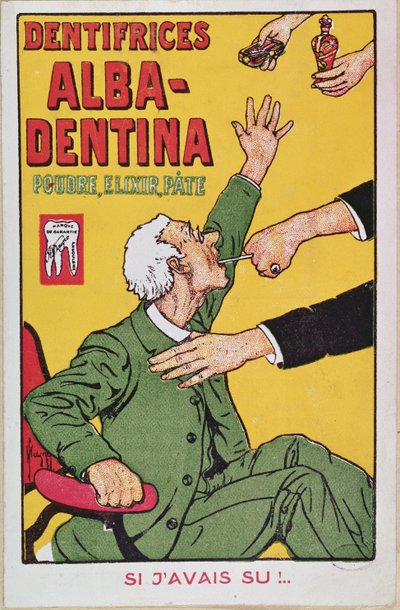 Anuncio de pasta de dientes Alba-Dentina, c.1900 de French School