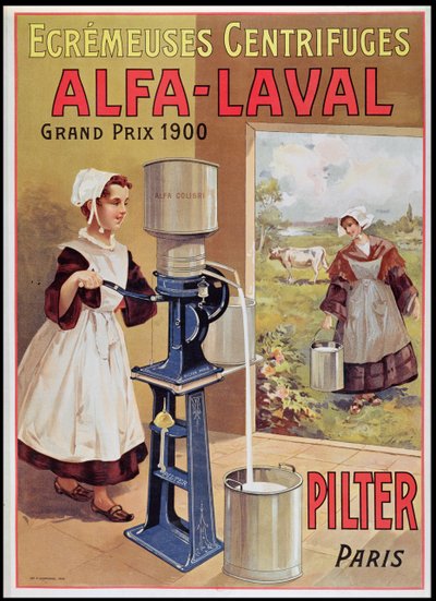 Anuncio de Separadores de Crema Alfa-Laval, 1905 de French School