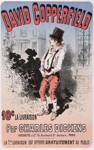 Anuncio para David Copperfield de Charles Dickens, 1884 de French School