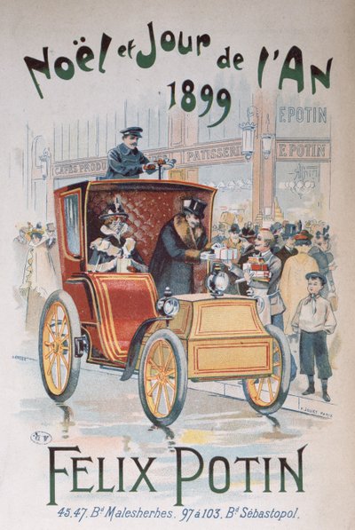 Anuncio de Felix Potin, Navidad y Año Nuevo 1899 de French School