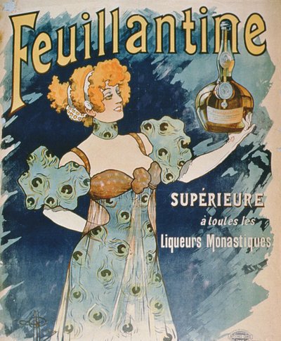 Anuncio de Feuillantine, superior a todos los demás licores monásticos de French School