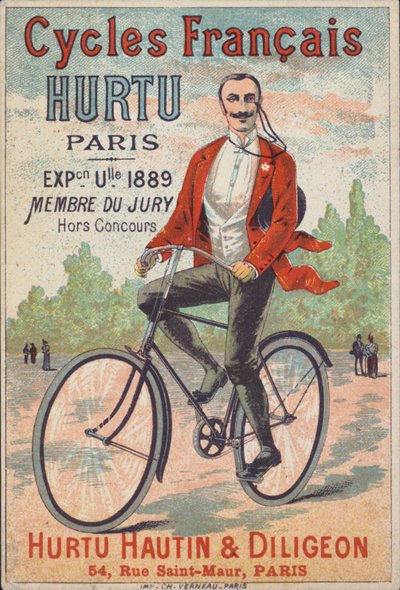 Anuncio de bicicletas Hurtu Hautin & Diligeon, París de French School