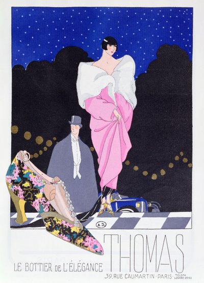 Anuncio del zapatero Thomas de la revista de moda Art-Gout-Beaute, 1924 de French School