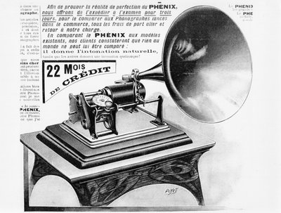Anuncio del fonógrafo, c.1905 de French School