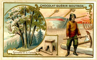 Cromolitografía publicitaria de chocolates Guérin Boutron de French School