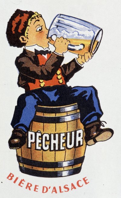 Publicidad para la cerveza de Alsacia “Pescador”. de French School