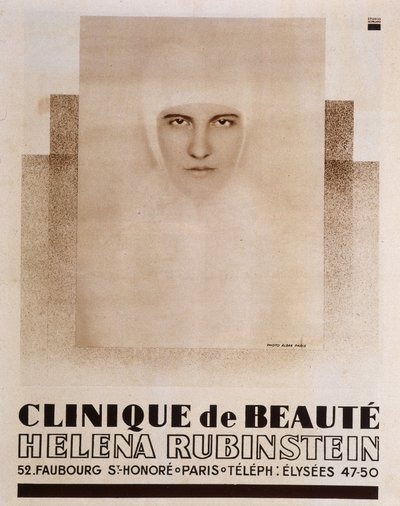 Publicidad para la clínica de belleza Héléna Rubinstein en París - en Vu de French School