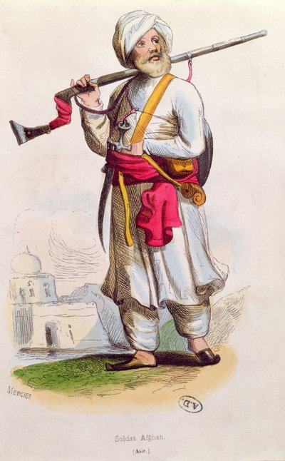 Soldado afgano, c.1840-50 de French School