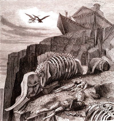 Después del diluvio ( Biblia ). 1866 (grabado) de French School
