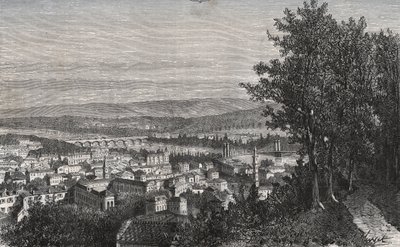 Agen - Lot-et-Garonne - grabado en “La France illustrée: geografía, historia, administración estadística” de V.A. Malt-Brown. 1884 de French School
