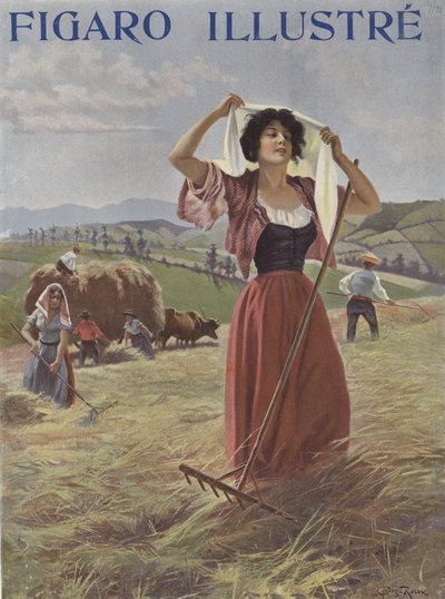 Trabajadores agrícolas en un campo de French School