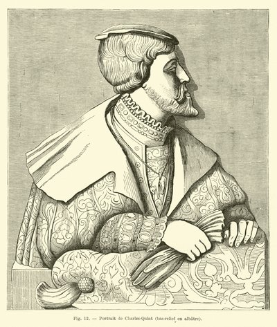 Bajorrelieve de alabastro del Emperador Carlos V de French School