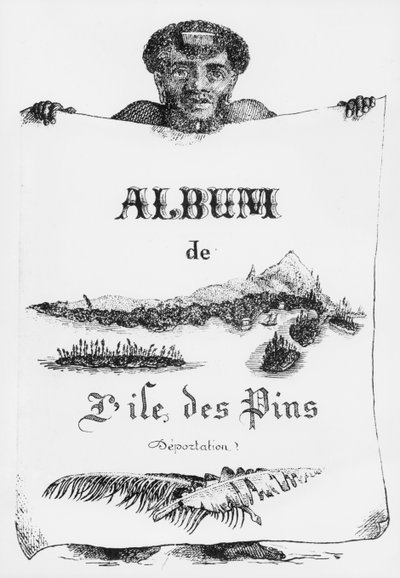 Álbum de la Isla de los Pinos, Nueva Caledonia, deportación, ilustración de la portada, 1877 de French School