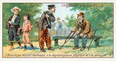 El alcoholismo inevitablemente conduce a la degeneración física y la parálisis de French School