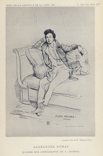 Alexandre Dumas (litografía) de French School