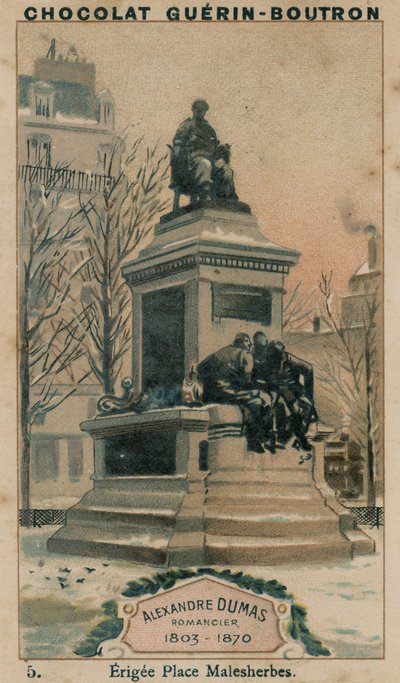 Alexandre Dumas, Novelista, 1803-1870, Erigida en Place Malesherbes de French School