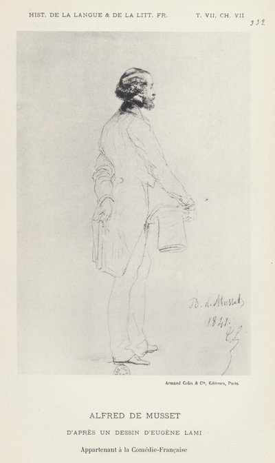 Alfred de Musset (litografía) de French School